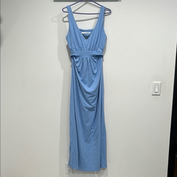 Susana Monaco Dresses & Skirts - Susana Monaco Soft Powder Blue Ruched Cut Out back Maxi Gown women’s xl